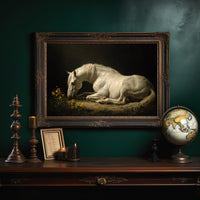 White Steed Among Wildflowers