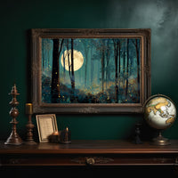 Forest Lights Beneath Lunar Glow