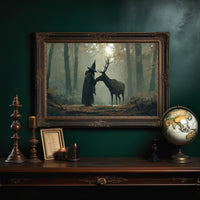 Forest Keeper Meets Ancient Stag