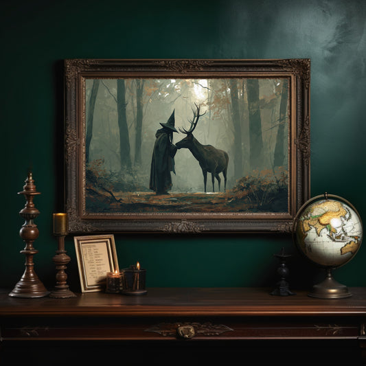 Forest Keeper Meets Ancient Stag
