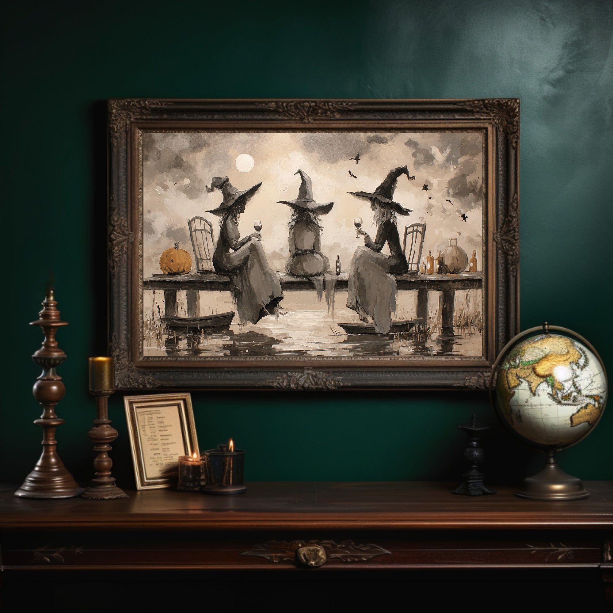 Moonlit Sisters Toast Autumn Spirits