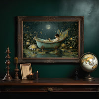 Moonlit Bathing Among Lotus Blooms