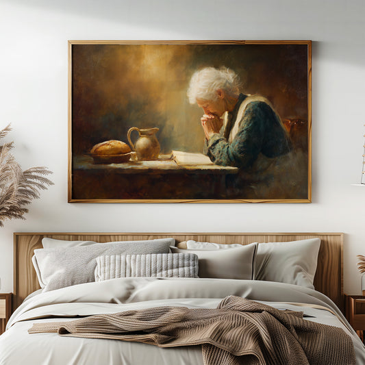 Prayer Illuminated By Golden Hours