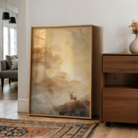 Solitary Wanderer In Golden Mist