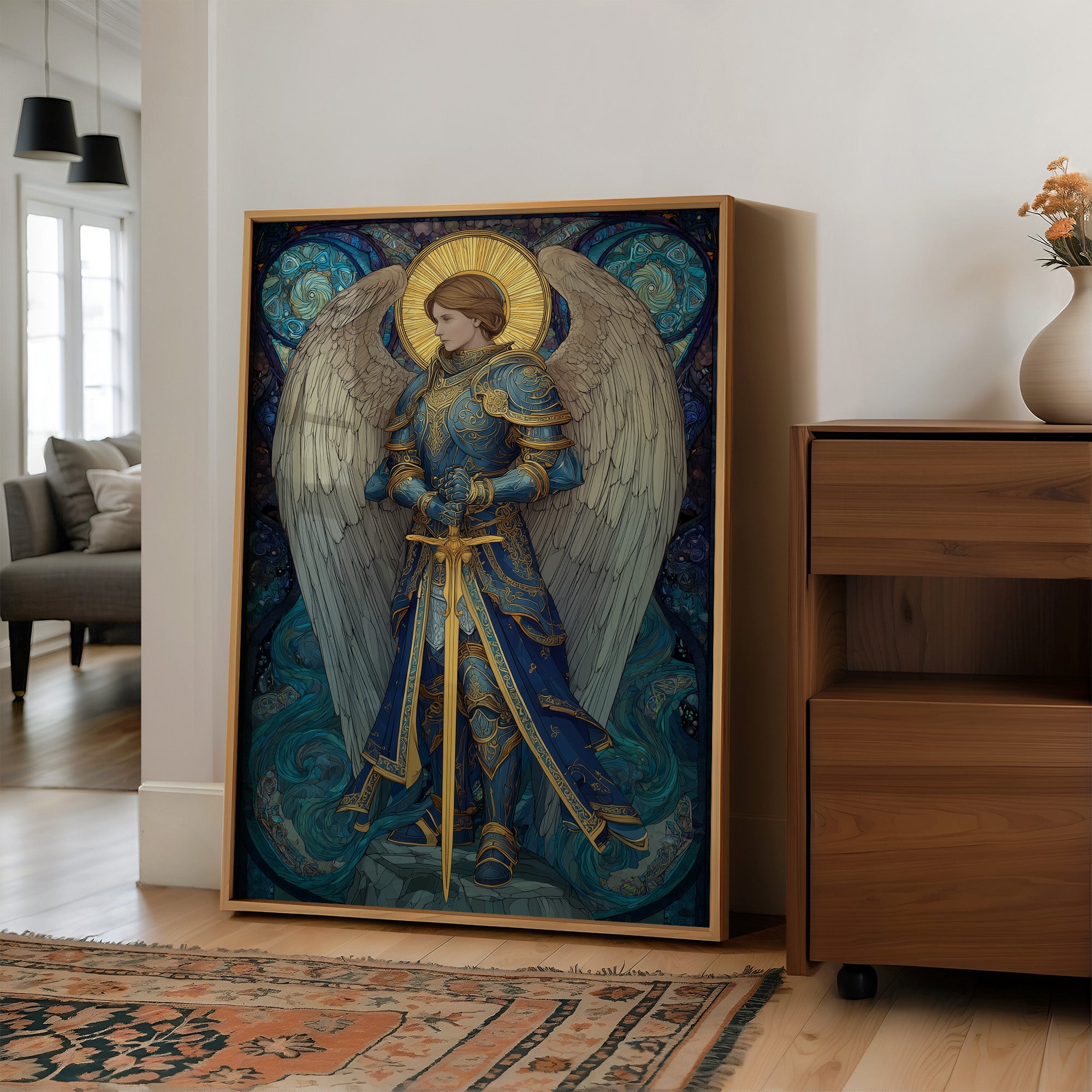 Celestial Warrior In Azure Tides