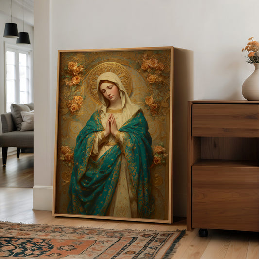 Sacred Prayers In Teal Gold