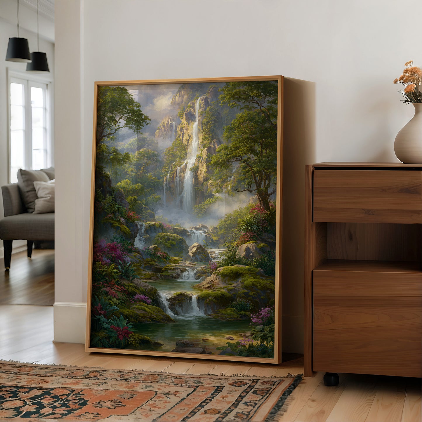 Cascading Waters Through Emerald Valleys