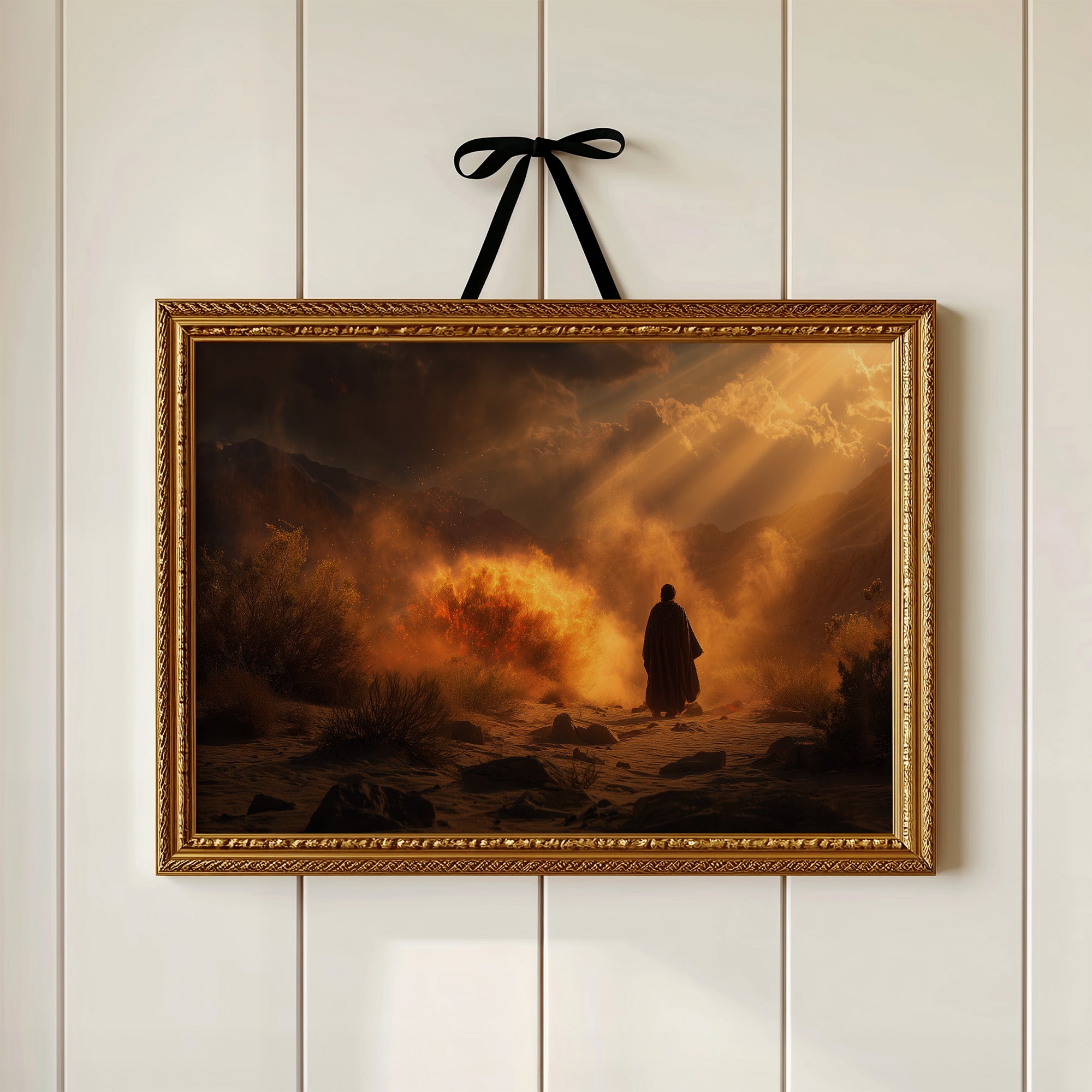 Pilgrim Walks Through Fiery Dawn