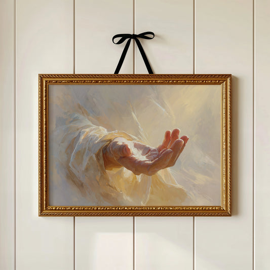 Open Palm Catches Radiant Light