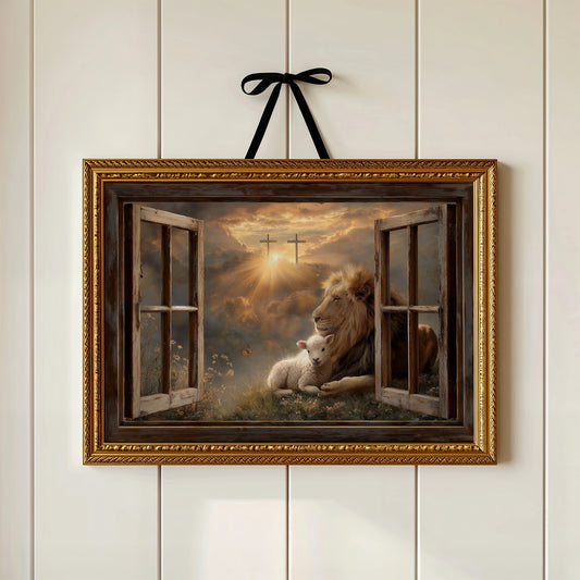 Lion And Lamb Beyond Windows