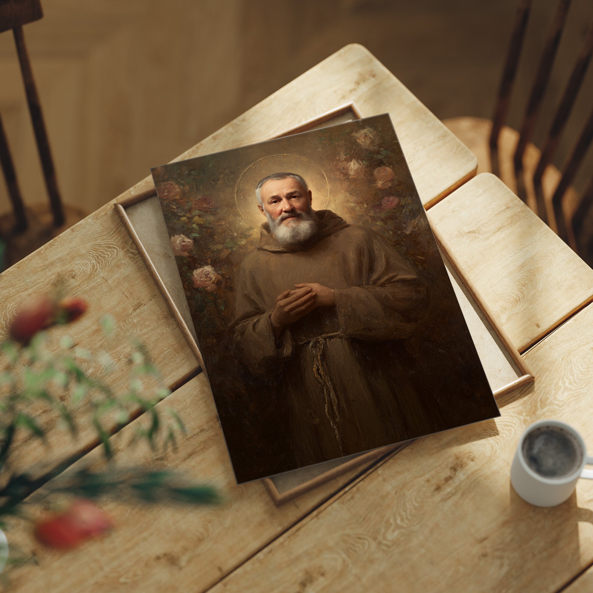 Sacred Art On Rustic Table