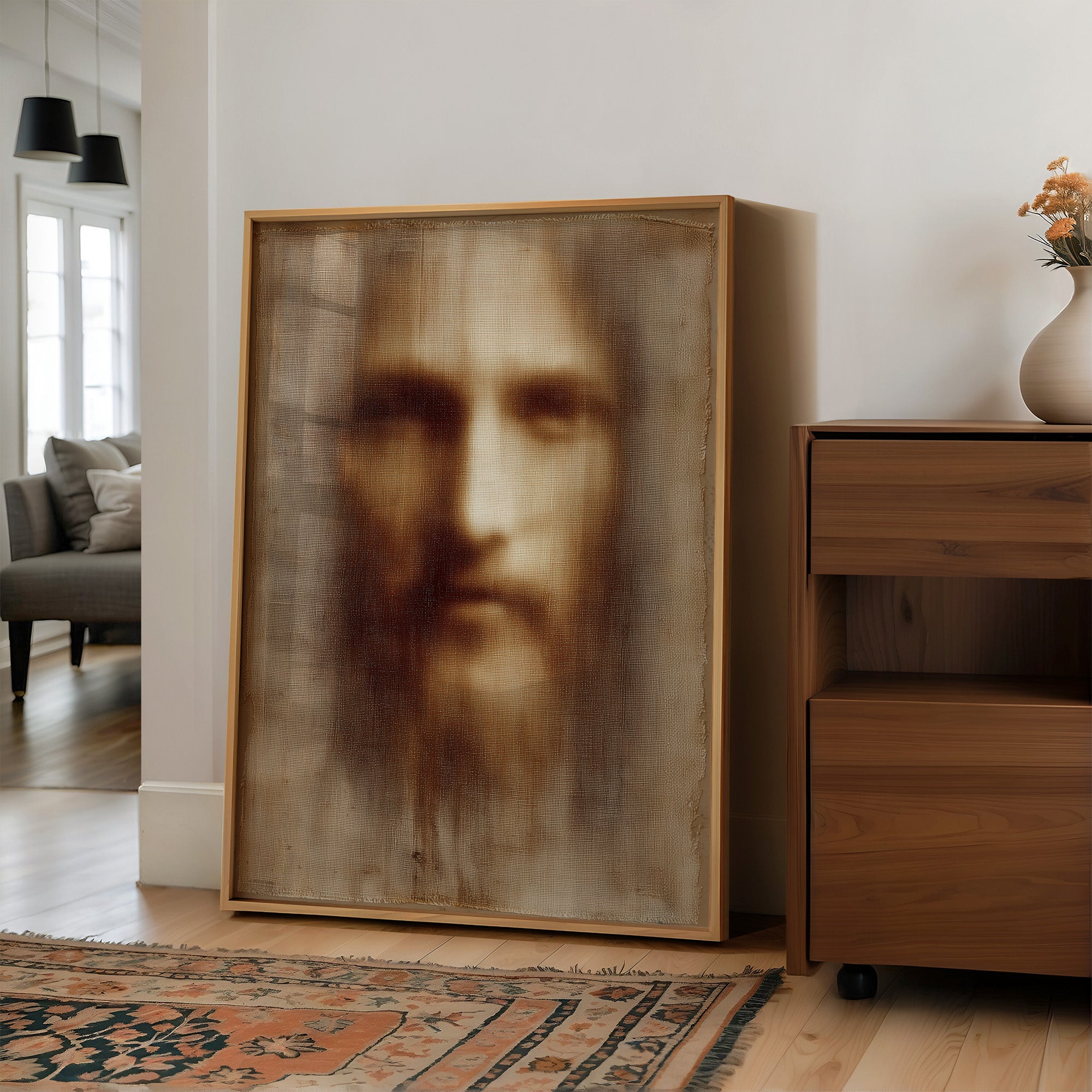 Faded Canvas On Rustic Wood