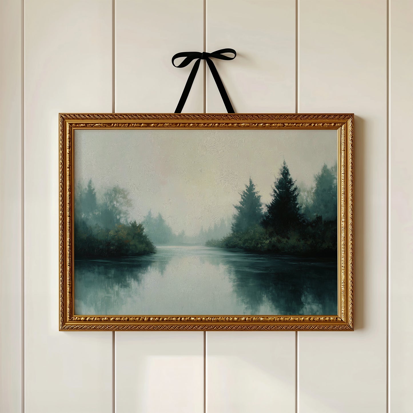 Evergreens Reflect Upon Still Waters