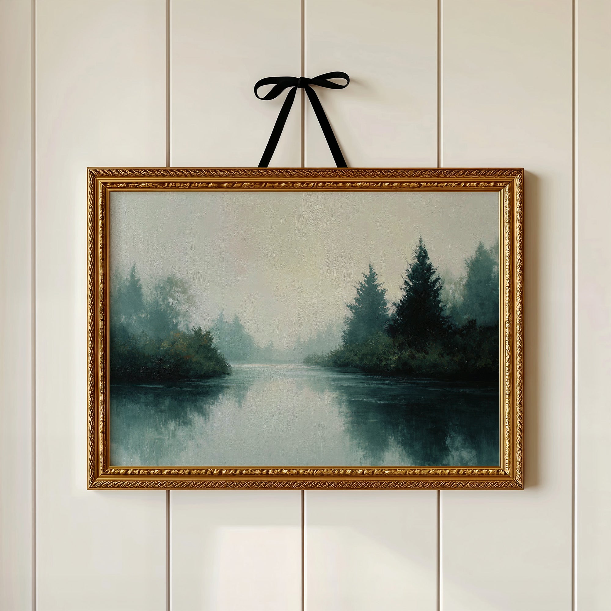 Evergreens Reflect Upon Still Waters