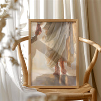 Sunlit Fabric Meets Bare Steps