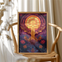 Sacred Light Among Garden Blooms