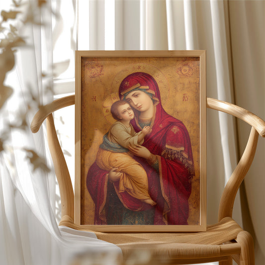 Sacred Crimson Against Golden Leaf