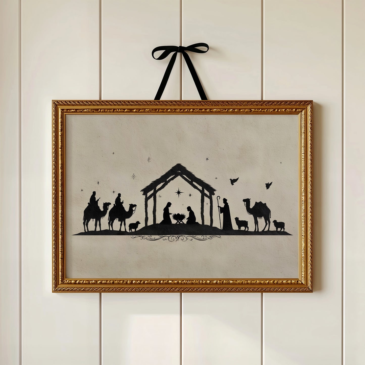 Silent Night In Ink Silhouettes