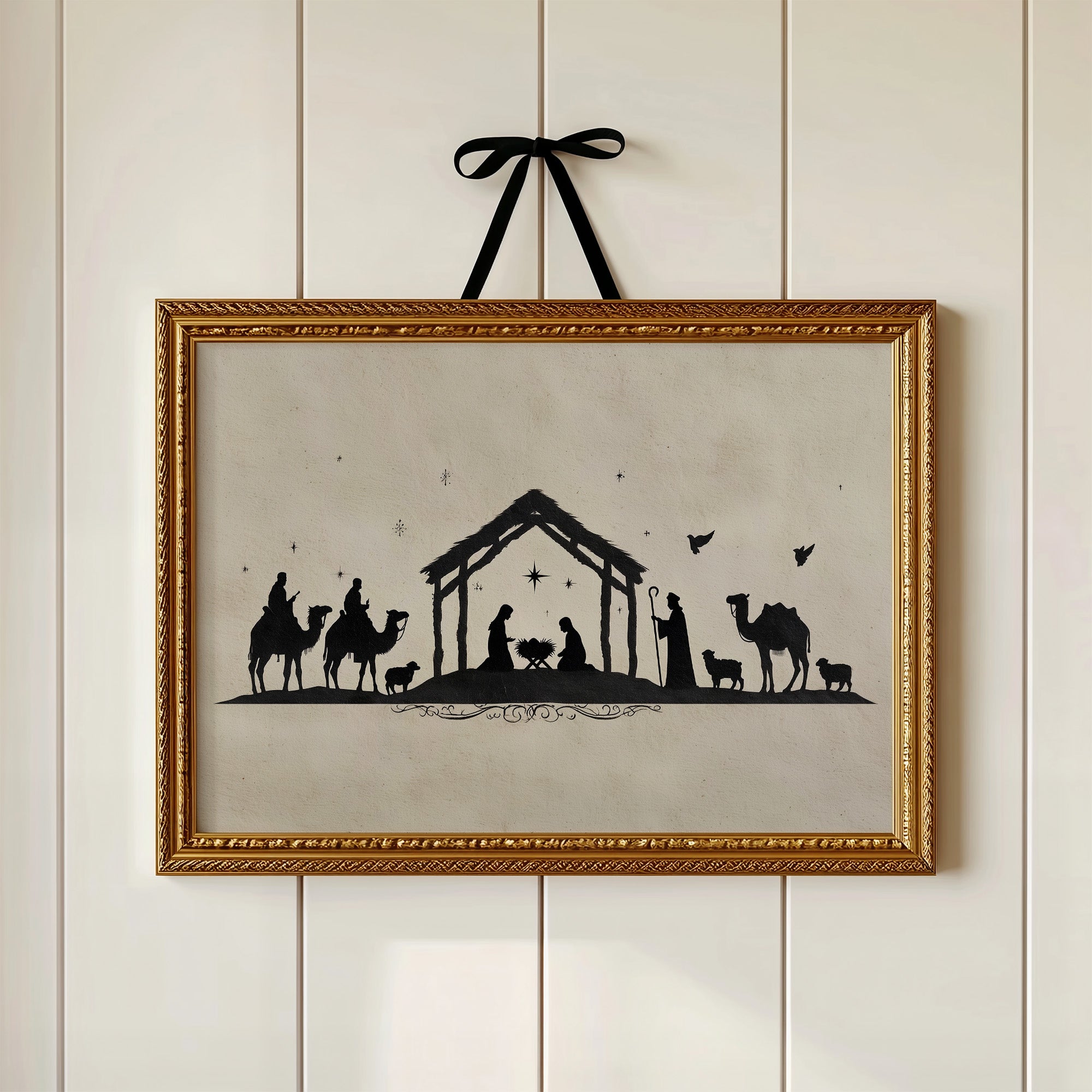 Silent Night In Ink Silhouettes