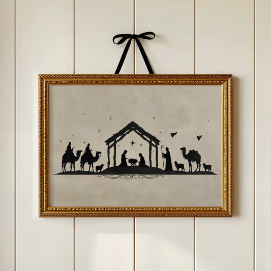 Silent Night In Ink Silhouettes