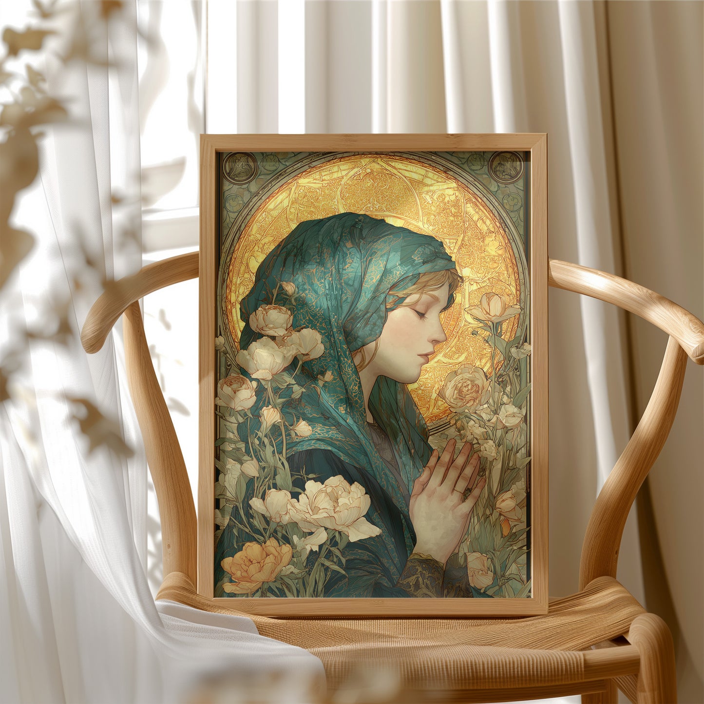 Prayer Among Gilded Peonies