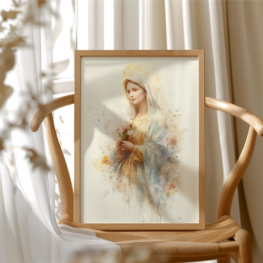 Gentle Flowers Among Watercolor Grace