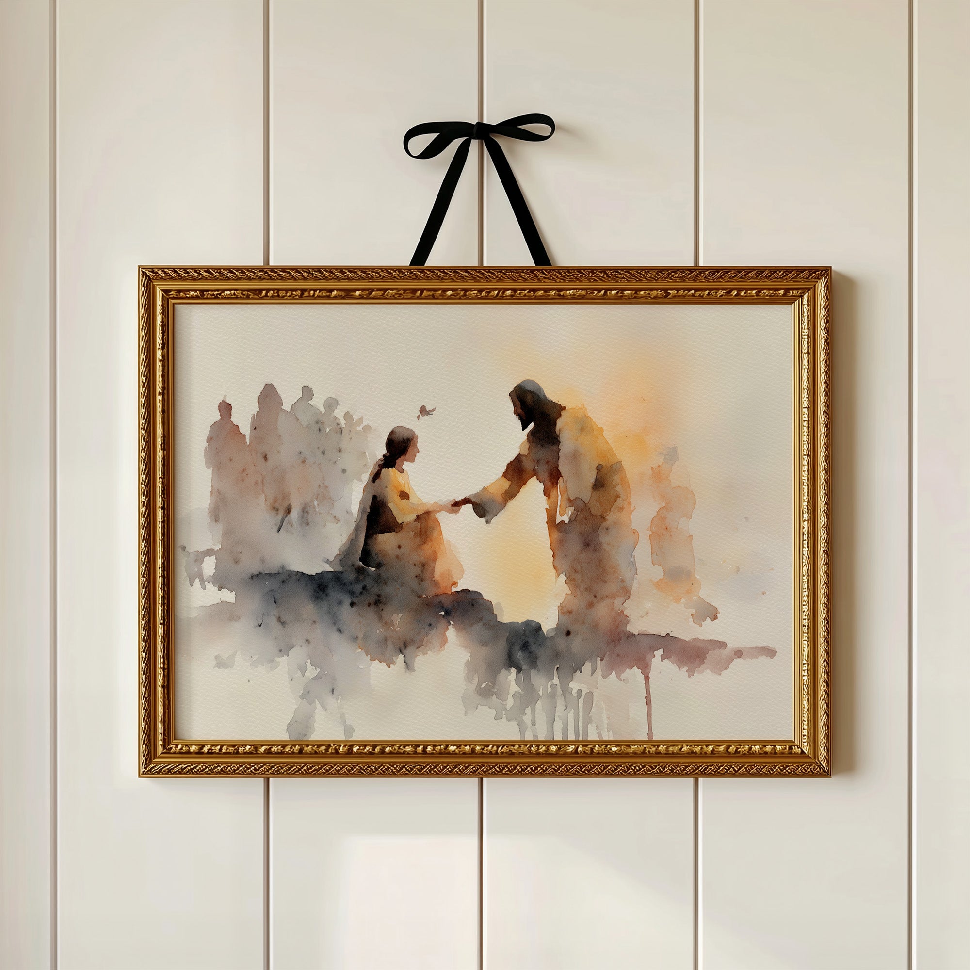 Hands Connect In Amber Light