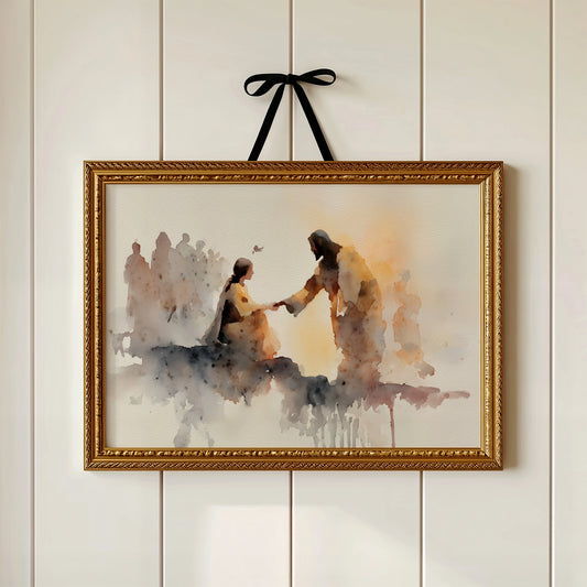 Hands Connect In Amber Light