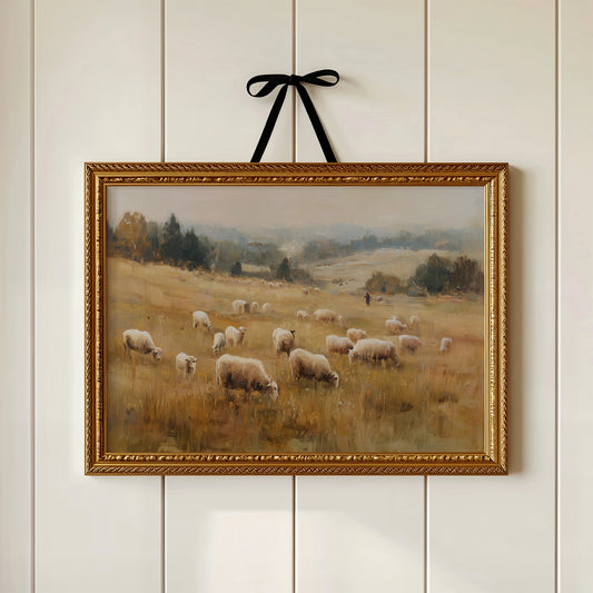 Pastoral Fields Under Autumn Haze