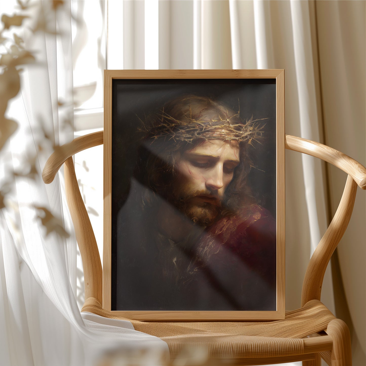 Sacred Art Upon Wooden Rest