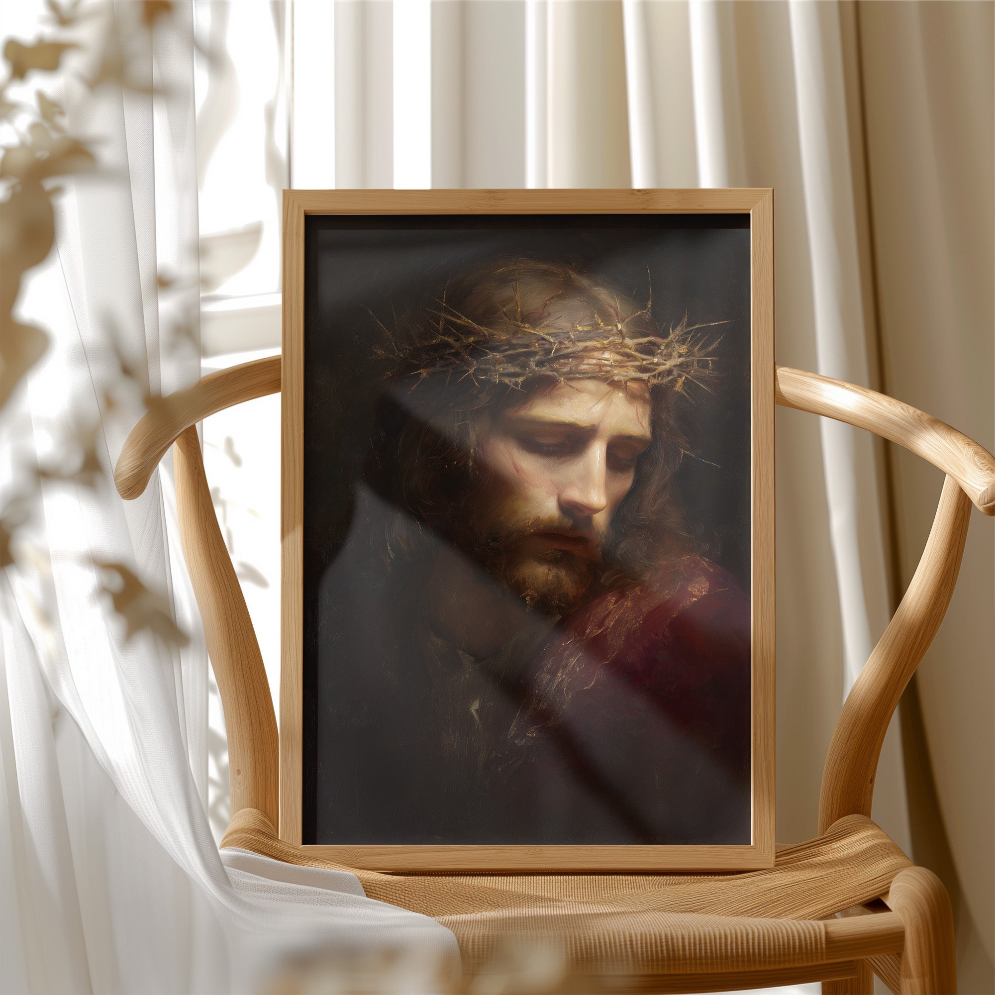 Sacred Art Upon Wooden Rest