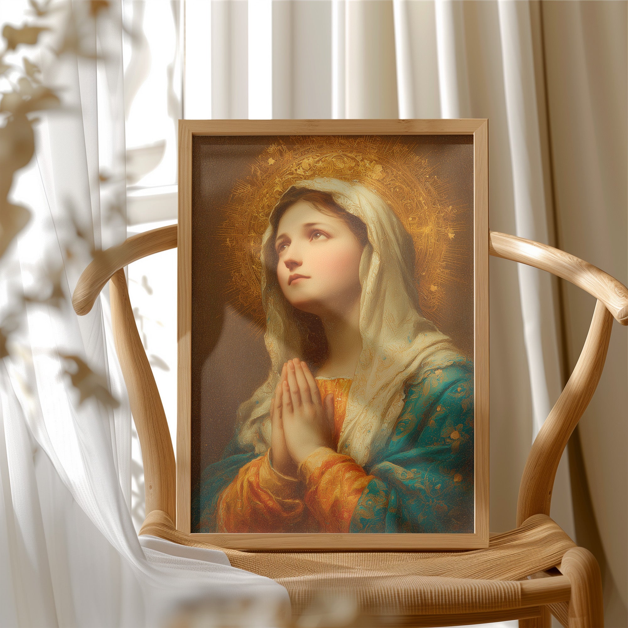 Radiant Prayer In Sunlit Sanctuary