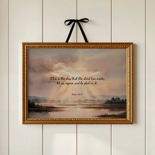 Scripture Glows Over Tranquil Waters