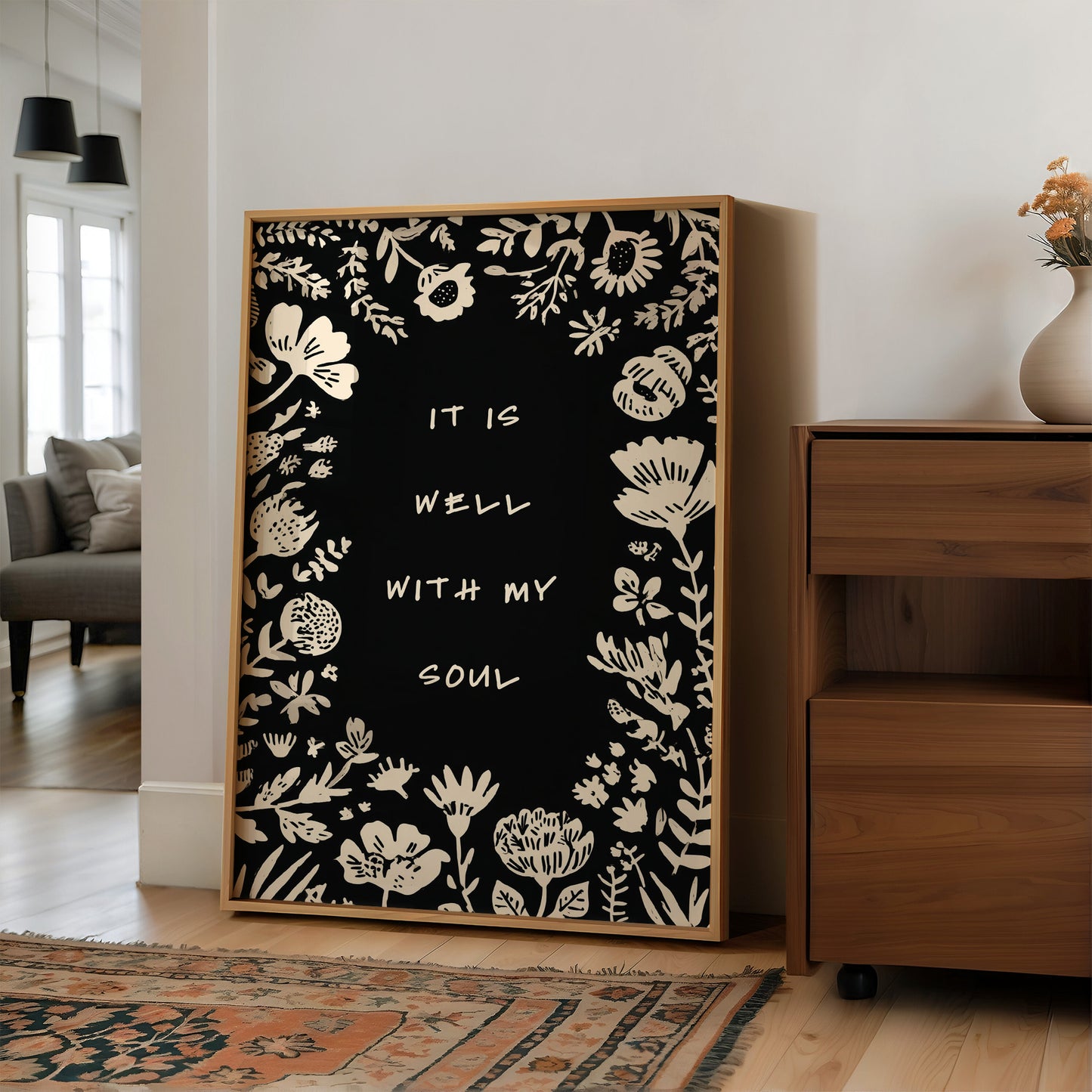 Floral Affirmations Frame Inner Peace