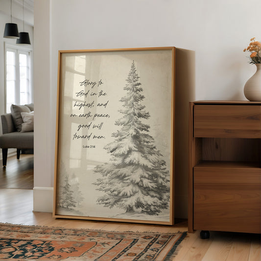 Winter Scripture On Wooden Table