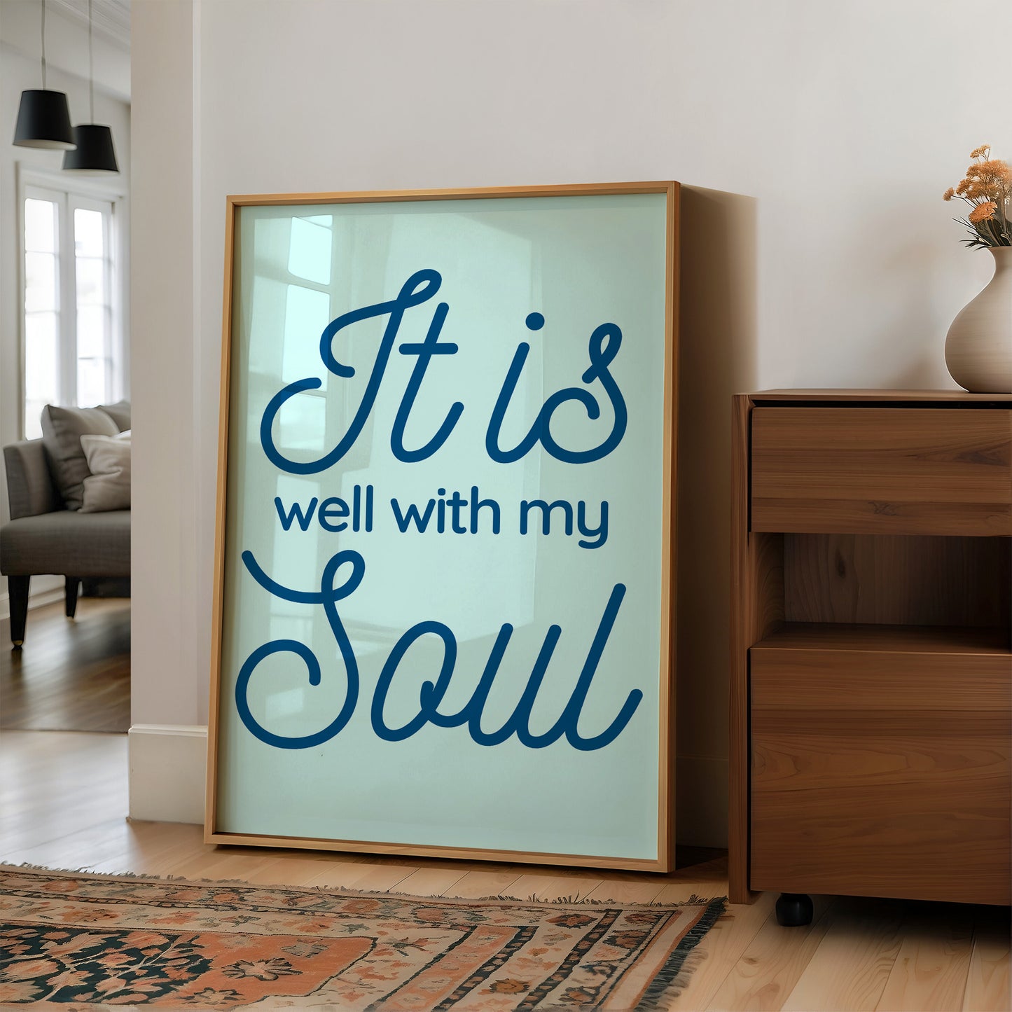 Serene Words On Mint Canvas