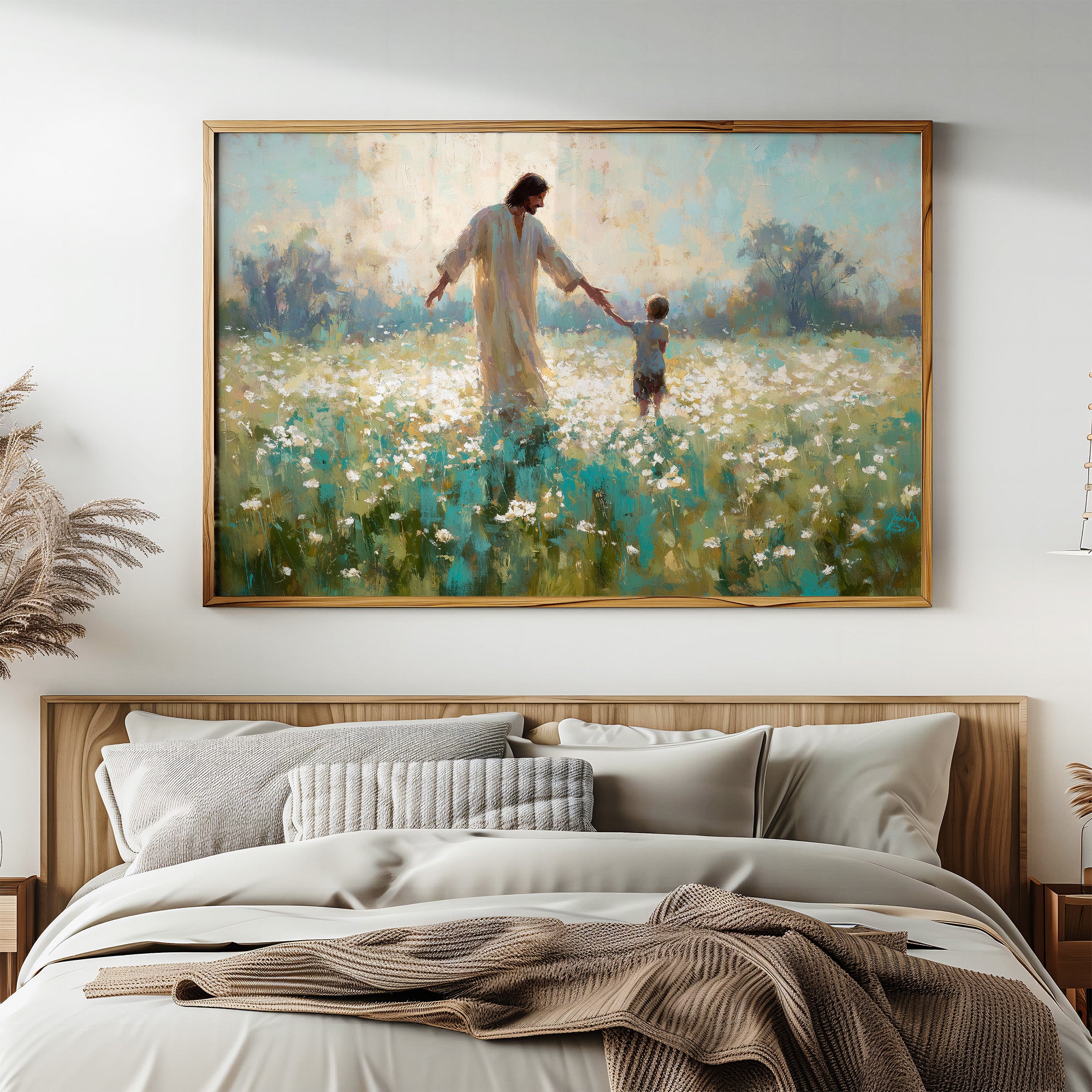 Ethereal Guidance Through Wildflower Fields