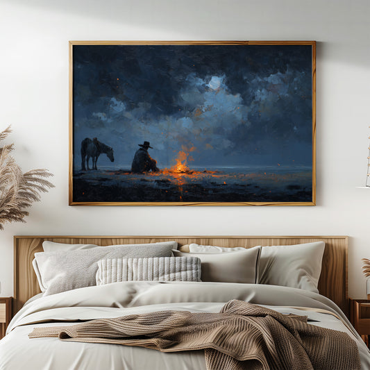 Moonlit Embers on the Prairie Horizon