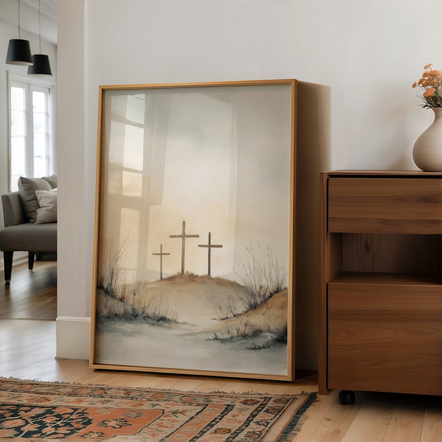 Three Crosses Stand in Sacred Silence