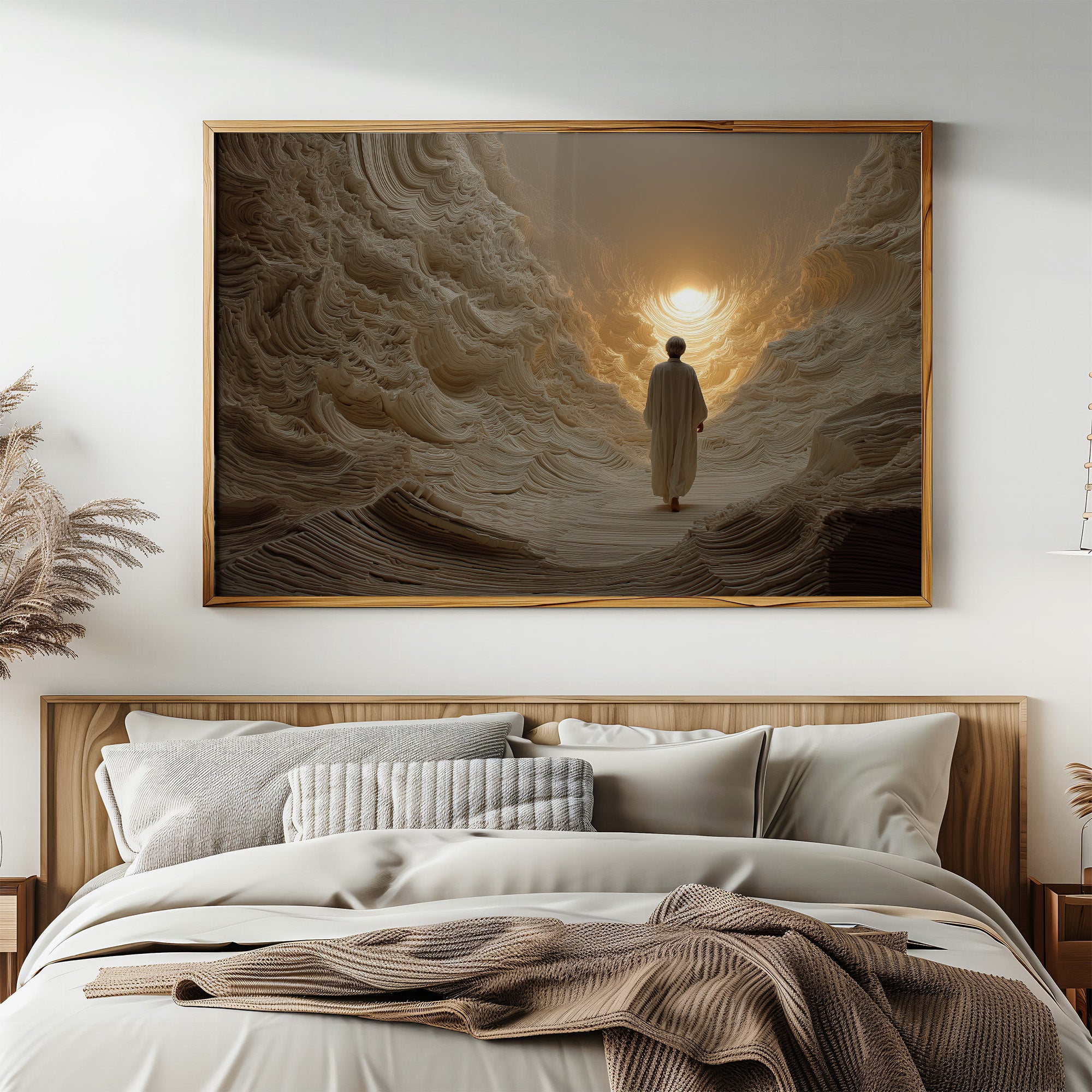 Pilgrim's Path Through Alabaster Waves