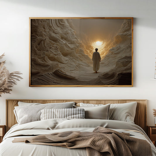 Pilgrim's Path Through Alabaster Waves