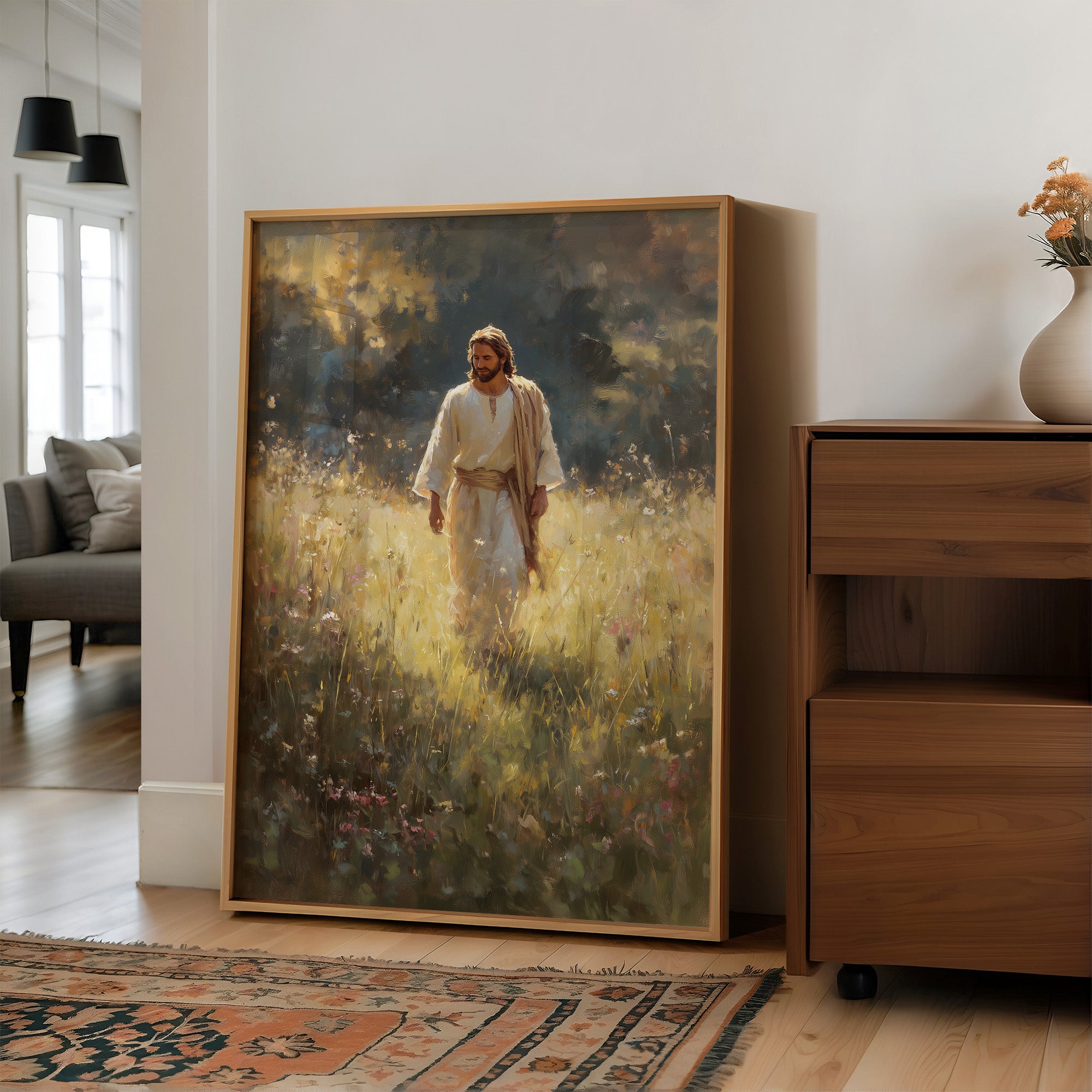 Radiant Path Through Golden Meadow