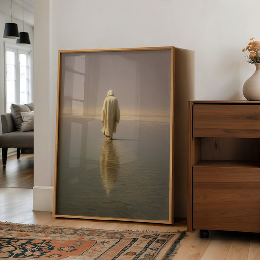Solitary Pilgrim Crosses Forgotten Shores