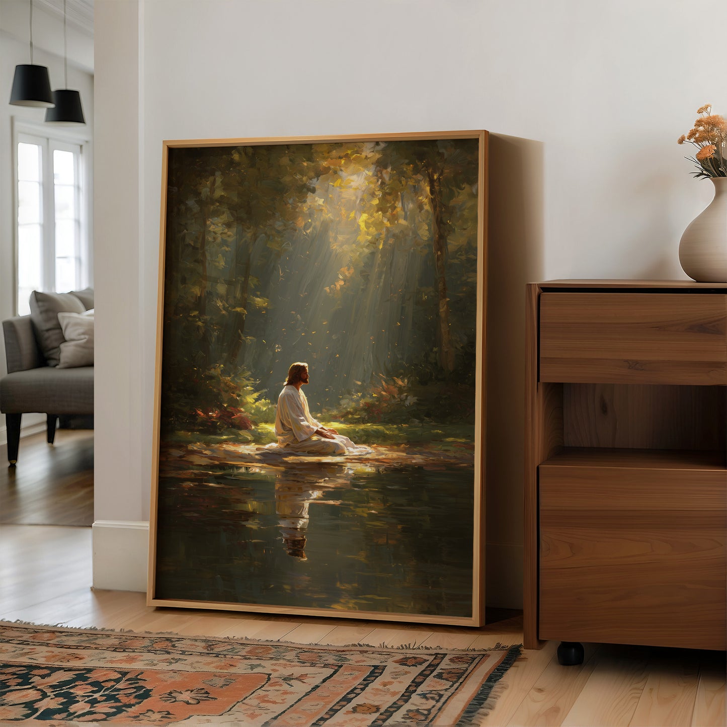 Divine Radiance Illuminates Forest Sanctuary