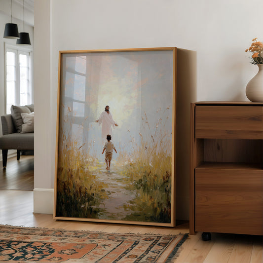 Illuminated Path Through Golden Fields