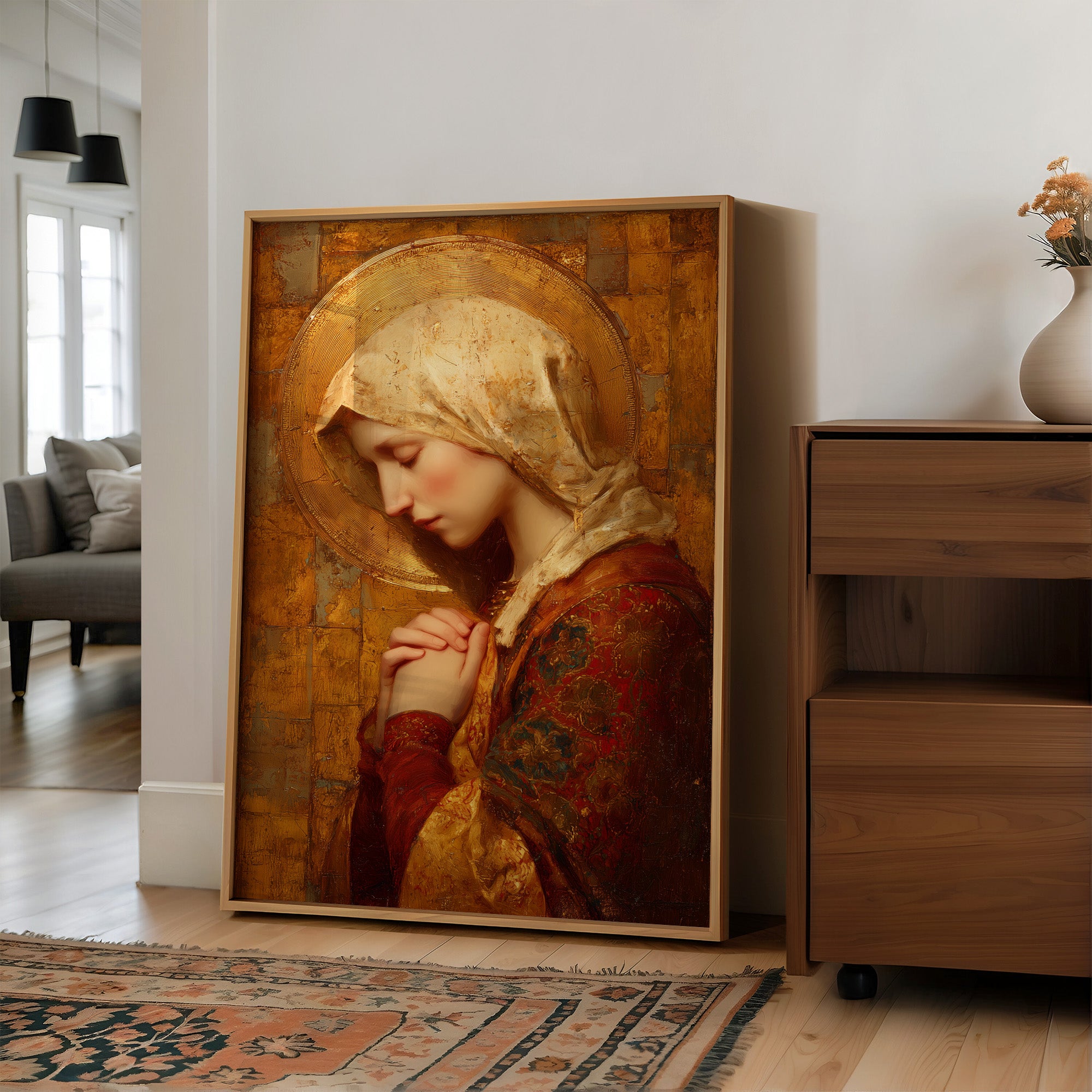 Golden Devotion in Crimson Light