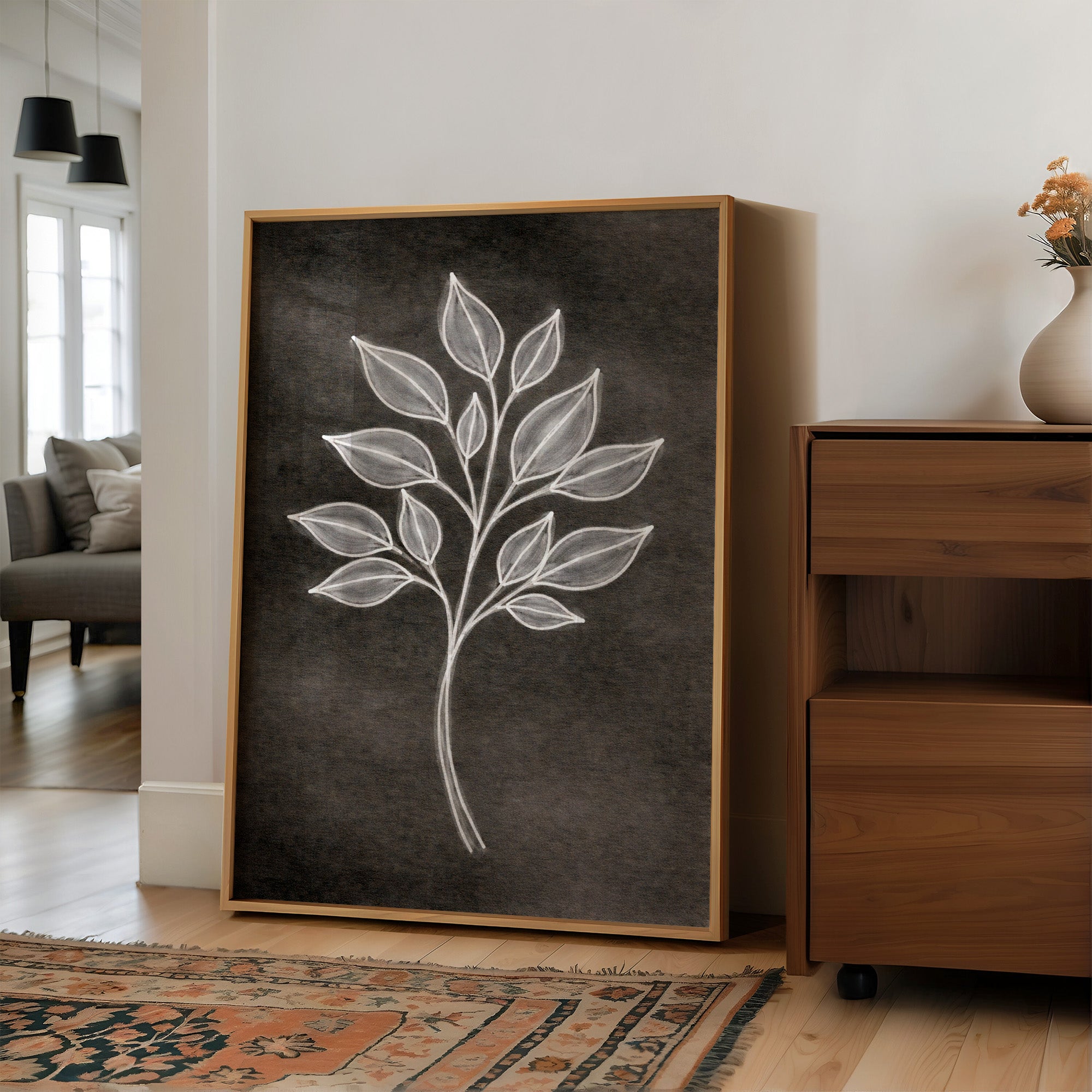 Luminous Foliage Against Midnight Canvas