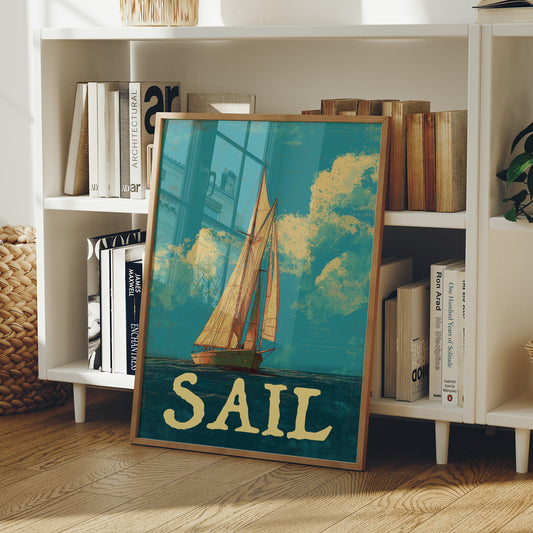 Voyage Beyond Words: Vintage Maritime Poster
