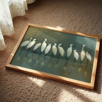 Ethereal Assembly: White Watchers of the Marsh