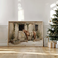 Festive Steed Awaits December's Journey